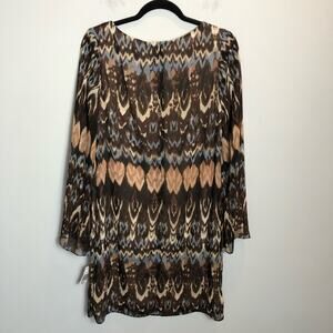 Tiana B. Brown and Blue Patterned Mini Dress